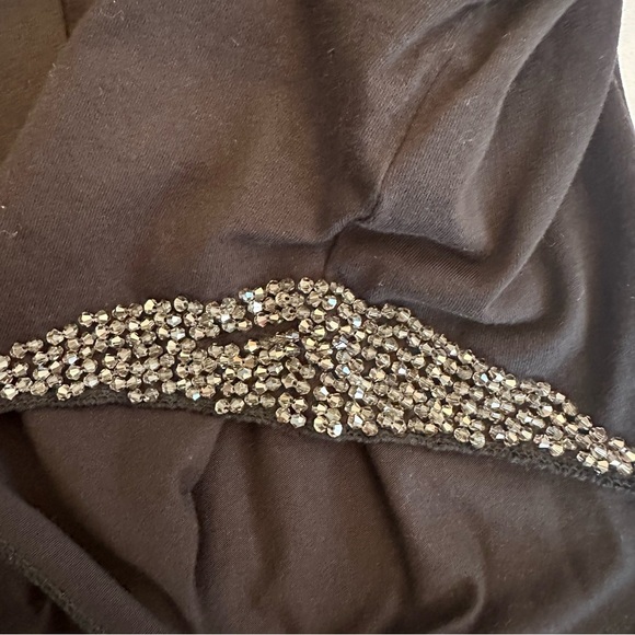 Black Oversized Plus Size Women's Top with Embellished Detail - Picture 6 of 11